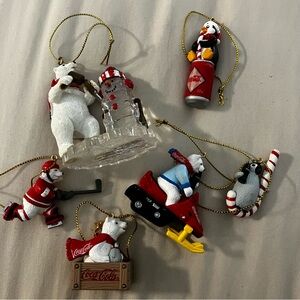 Set of 6 Coca Cola collectible Christmas tree ornaments